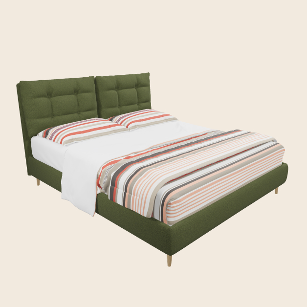 Immagine anteprima Configuratore 3D per Altrenotti presenta un letto con biancheria che descrive visivamente il caso studio