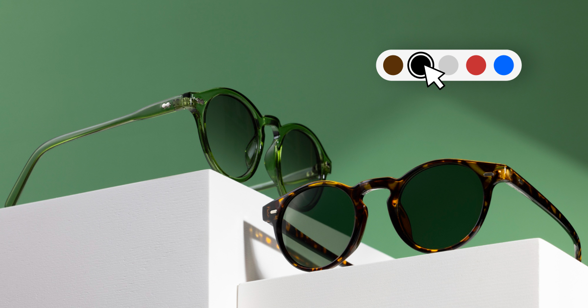 Immagine rappresentativa di occhiali da sole personalizzabili attraverso il Configuratore 3D