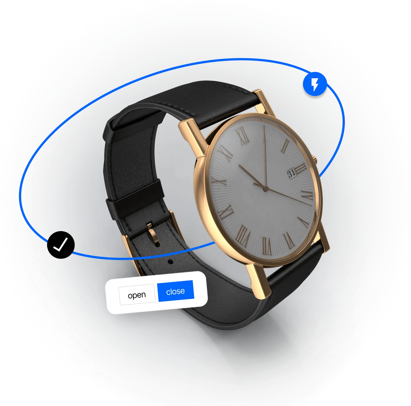 Immagine di Visualizzatore 3D per accessori di orologio che mostra rotazione