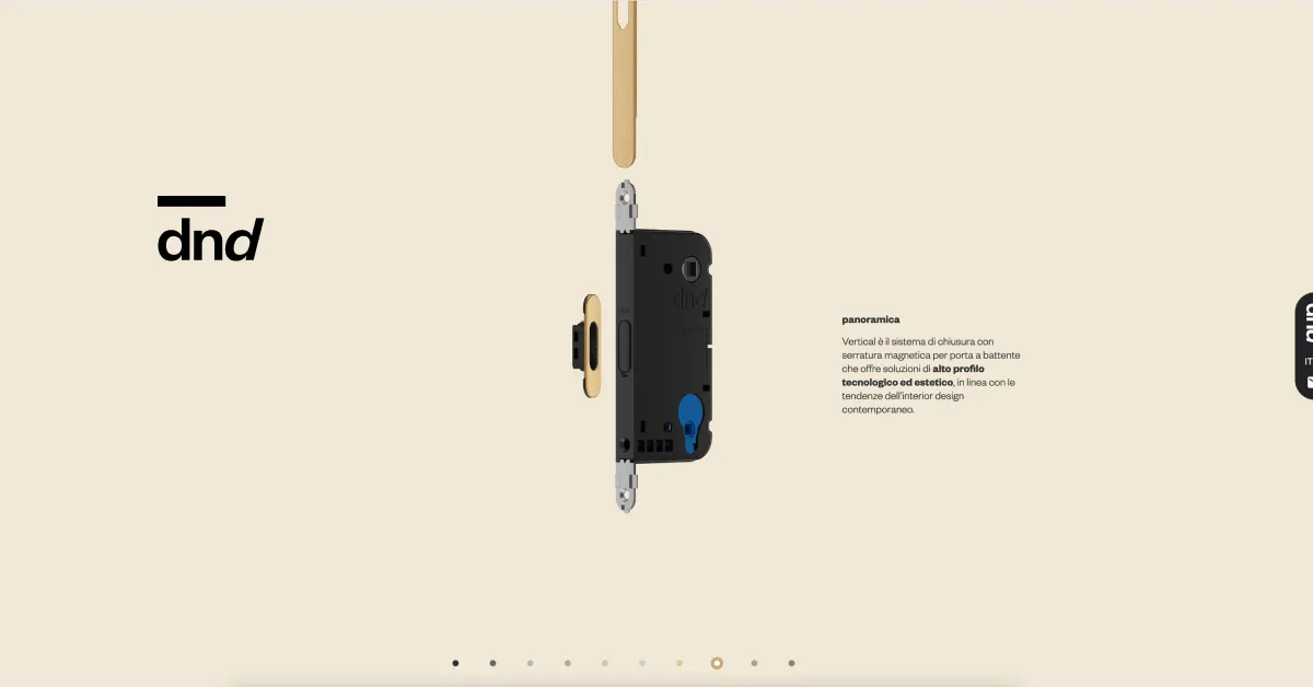 Screenshot funzionamento Configuratore 3D per serratura Vertical di DND che descrive visivamente il caso studio
