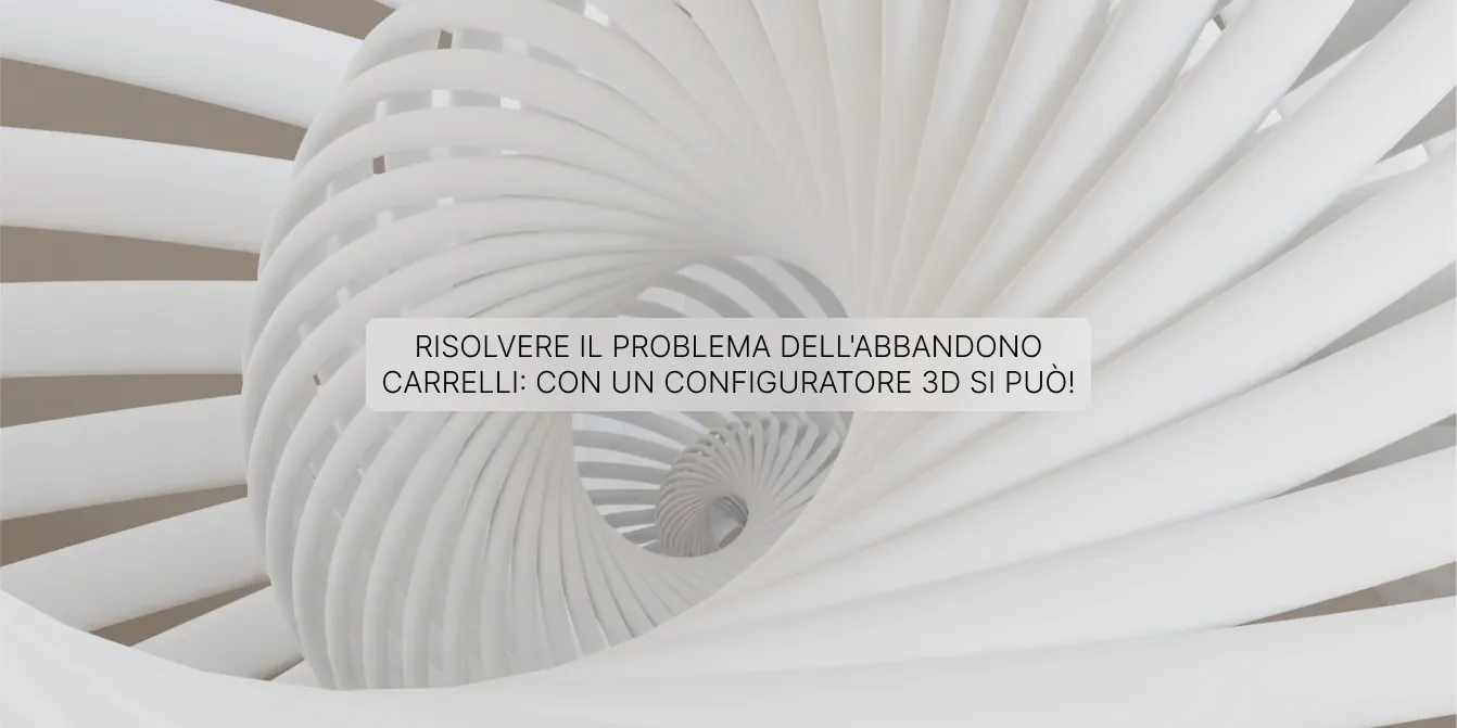 Struttura 3D astratta che simboleggia la riduzione dell’abbandono carrelli tramite configuratore 3D